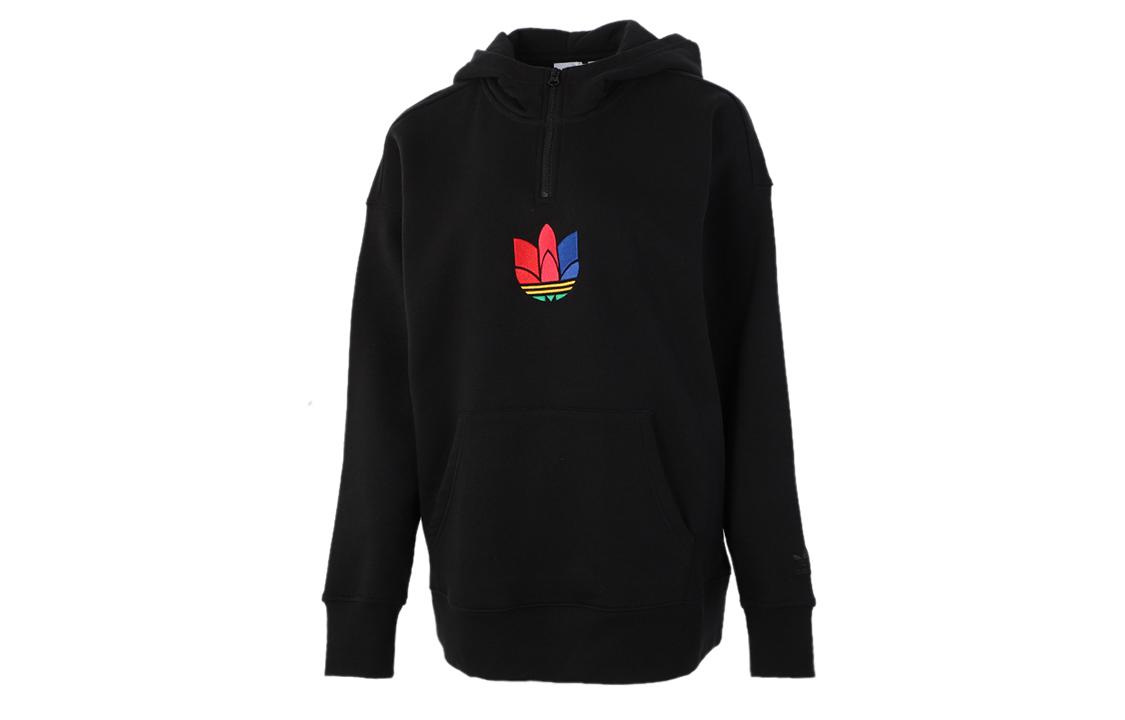 Adidas Originals Trefoil Sweatshirts Women s Black Hooded Thickened Regular GD2246 36