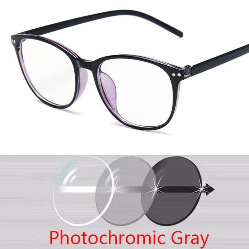 Rivets Round Finished Myopia Glasses Women Nearsighted Photochromic prescription -1.0 -1.5 -2.0 -2.5 -3.0 -3.5 -4.0 -4.5 -6.0