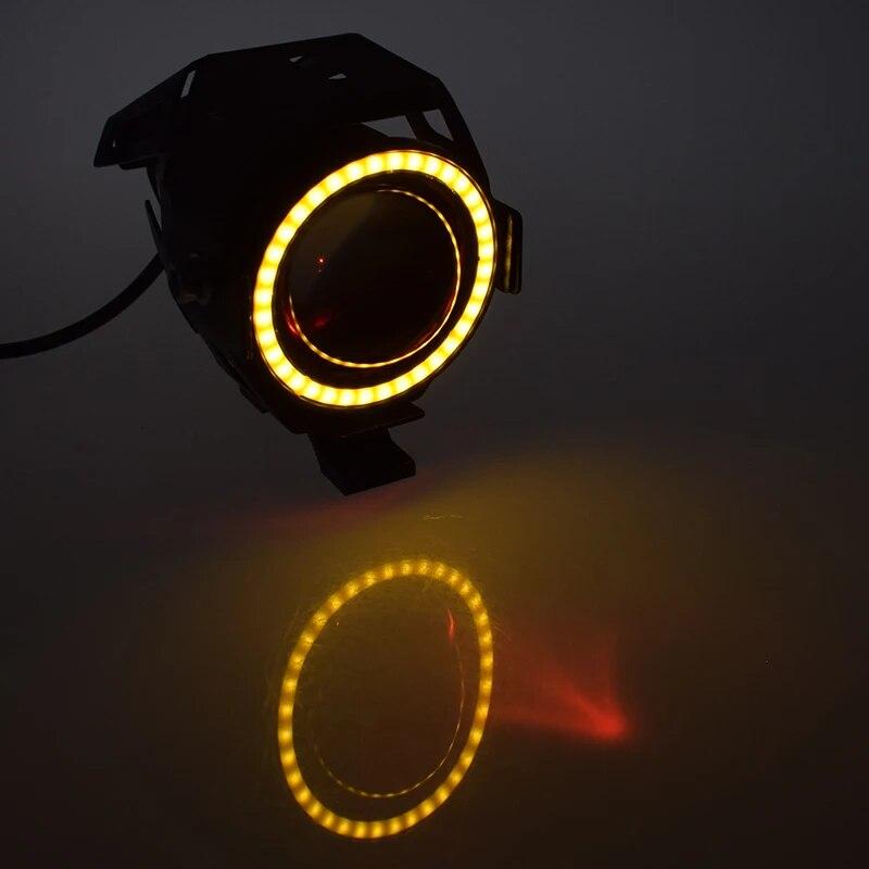 Motorcycle LED 12v 125w Headlights Car Spotlights 6000k Motorbike Work Head Lamp LED Angel Eye Lights Fog Lamp