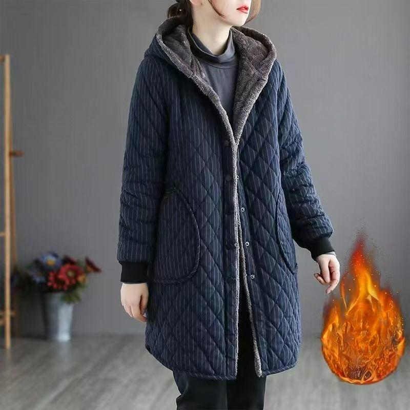 Winter Plus Size Padded Jacket Fat Padded Jacket Plus Velvet Thickened Women's Padded Jacket