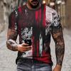 Men's Fashionable 3D Printed Round Neck Short Sleeved T-shirt Summer Casual Personality Hip-hop Street Clothing Cool T-shirt