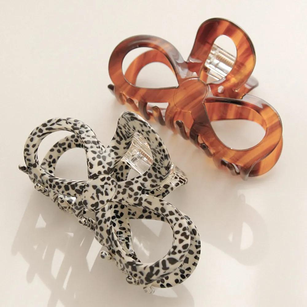 J Lauren Ribbon Round Half-Up Hair Clip H01296 brown