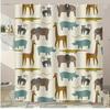 Cat Family Washable Dirt-Resistant Shower Curtain Shower Head Waterproof Polyester Bath Curtain For Home Decor Accessories