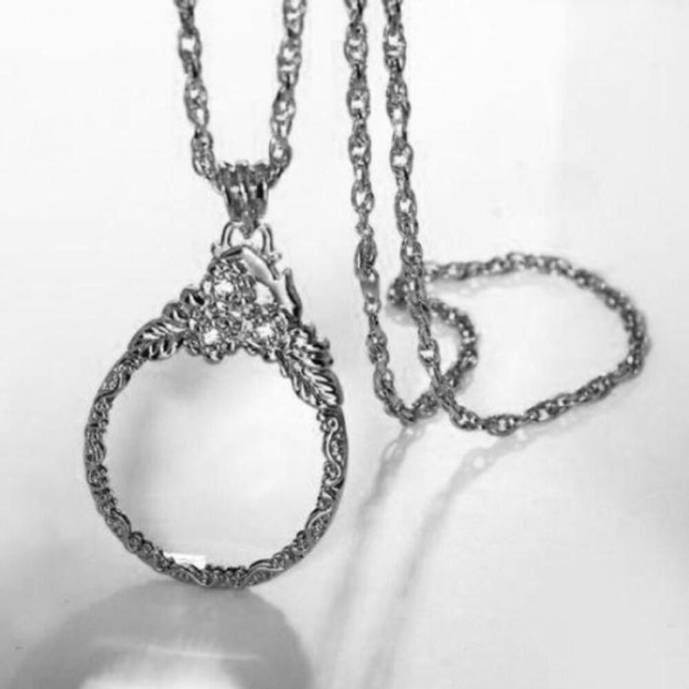 

[Onoma] Onm Floral Necklace Magnifying Glass Silver Portable Antique High-Power Le (12092425)