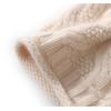 Women's Cable Knit Cashmere Beanie with Fox Fur Pom Pom - Thickened, Warm, and Casual Winter Ear Protection Hat