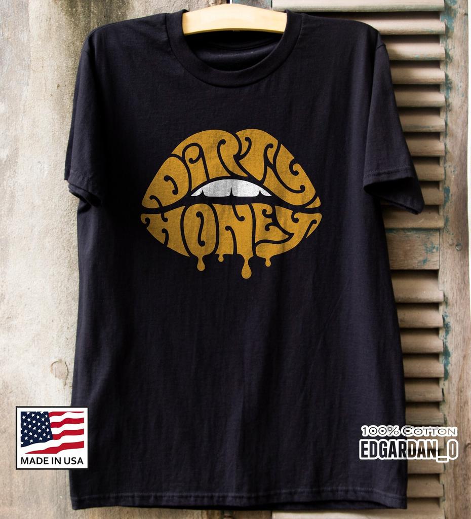 DIRTY HONEY LOGO ROCKMUSIK Schwarzes Unisex-T-Shirt Größe S5XL