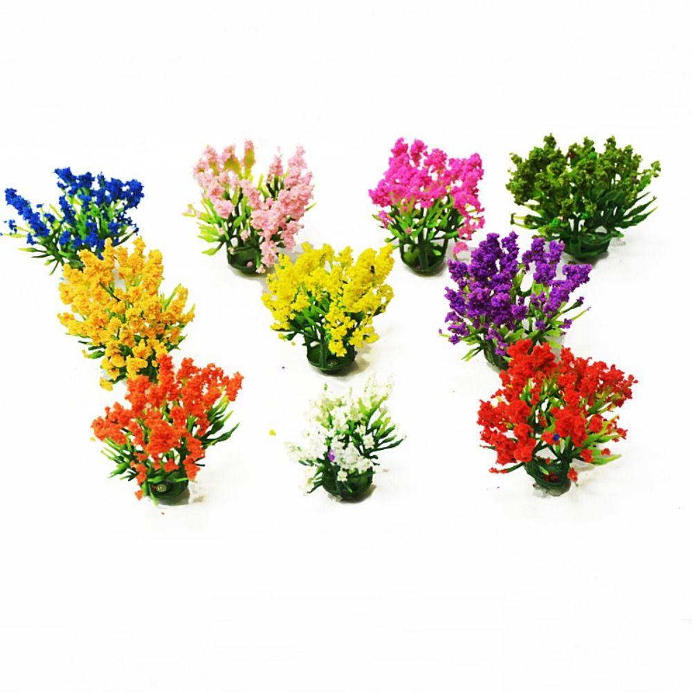 5pcs Mixed Colorful Miniature Flower Cluster Plastic Outdoor Scene Materials New Sand Table Model
