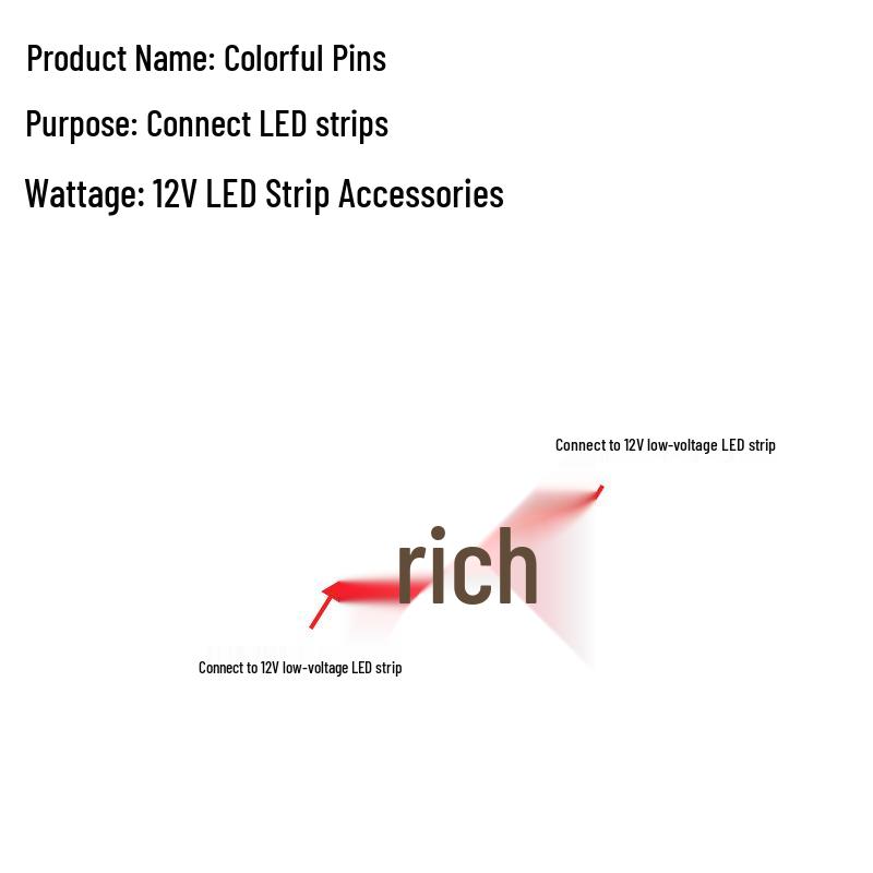 Solderless Connector Cable for LED 3528/5050 Strip Light - Seven-Color Snap, Low Voltage