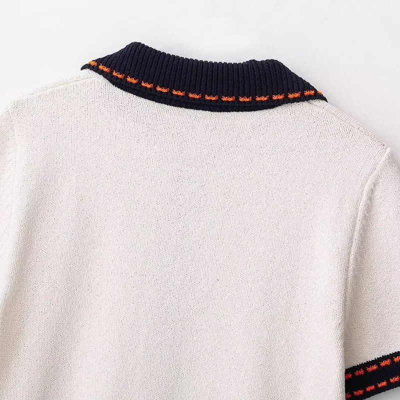 Araltay New Western Style Women clothes Versitile Fashion Simple String Decoration Short sleeve Knitted Outerwear 6771107