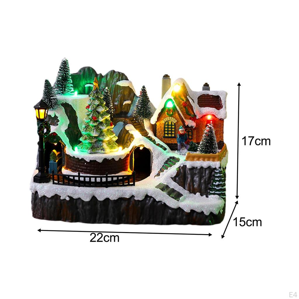 Χριστουγεννιάτικο Χωριό ειδώλιο Περιστρεφόμενο Μουσικό Κουτί Χειροτεχνίας Χριστουγεννιάτικο Στολίδι Σκηνή για Γενέθλια