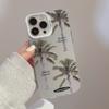Trendy coconut tree electroplated iPhone 15 case suitable for 16 Pro Max, 12, Apple 13, 17, anti-drop