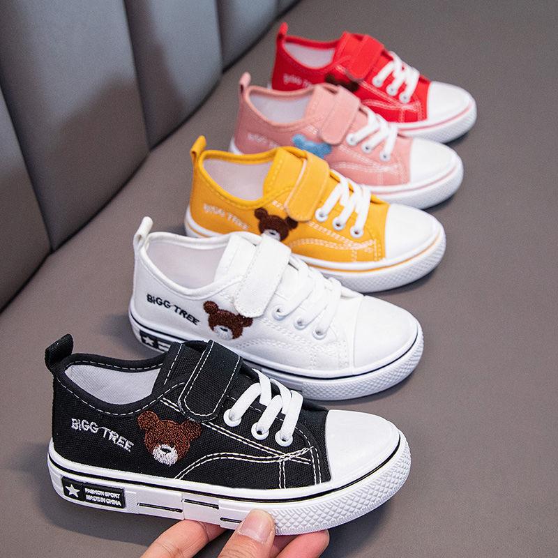 Frühling Low Top Weiche Sohle Baby Casual Turnschuhe Kinder Jungen und Mädchen Cartoon Bestickt Atmungsaktive Segeltuchschuhe