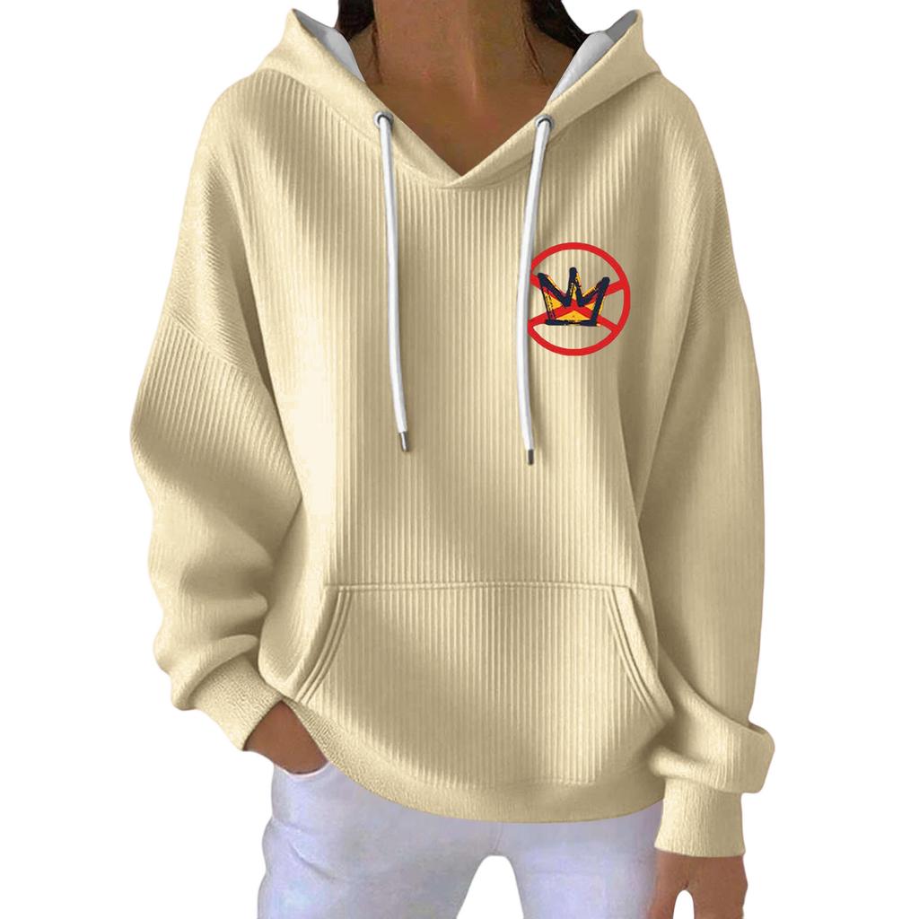 Women's Fashion Casual Long Sleeve Loose Printed Pullover Sports Long Sleeve Sweatshirt