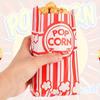 200 sztuk Popcorn Favor Bags Red Striped Candy Paper Bags Nugat Biscuit Bread Toast Bags For Movie Birthday Party Snacks Towary Bag
