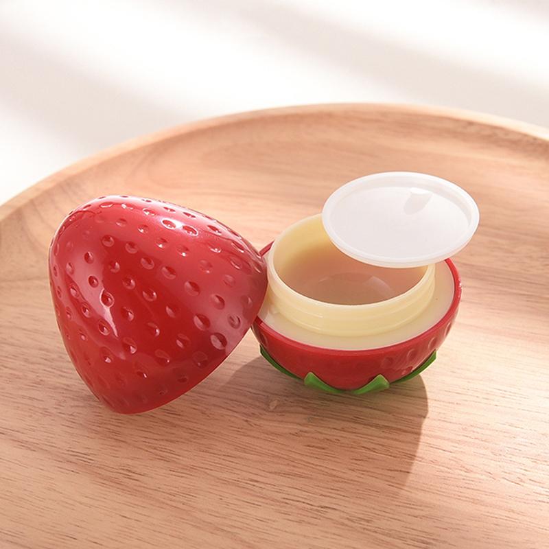 1/3 Stück Erdbeerform Wiederverwendbare Leere Plastikflasche Tiegel Probenflasche Gesichtscreme Handcreme Aufbewahrungstopf Lippenpeeling-Behälter