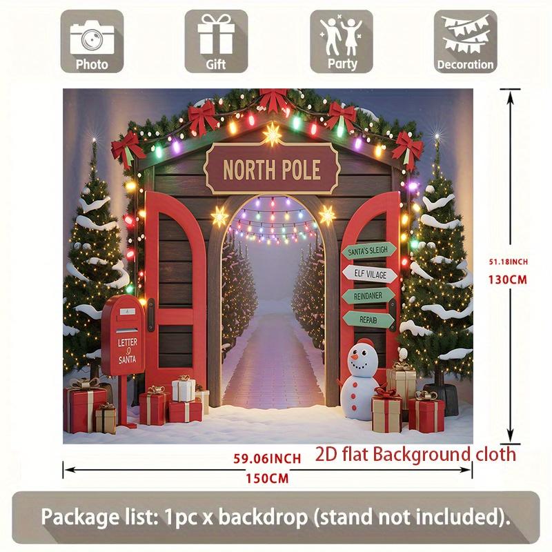 1Pcs Merry Christmas Polyester Decoration Background Winter Backdrop Decorations For Photo Studio Photo Booth Christams Party