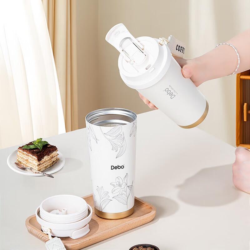 Debo Lily Flower 316 Stainless Steel Insulated Portable Coffee Cup
