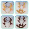 Cute Cartoon Cow Horn Headband Soft Fabric Elastic Design for Kids Teens and Adults Anime Lover Cosplay Event Accessory