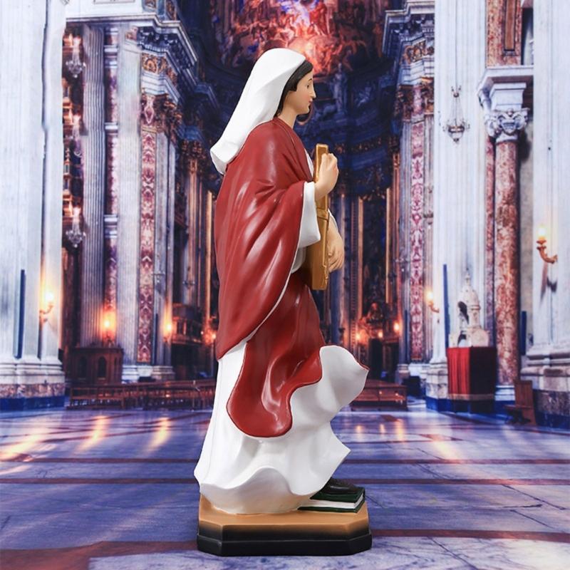 Sacred Harp Player Sculpture Resin Musician Statue Durable Art Spiritual Room Decoration Art Figurine