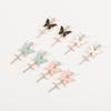 Sparkling Butterfly Drop Earrings with Tassels and Rhinestones