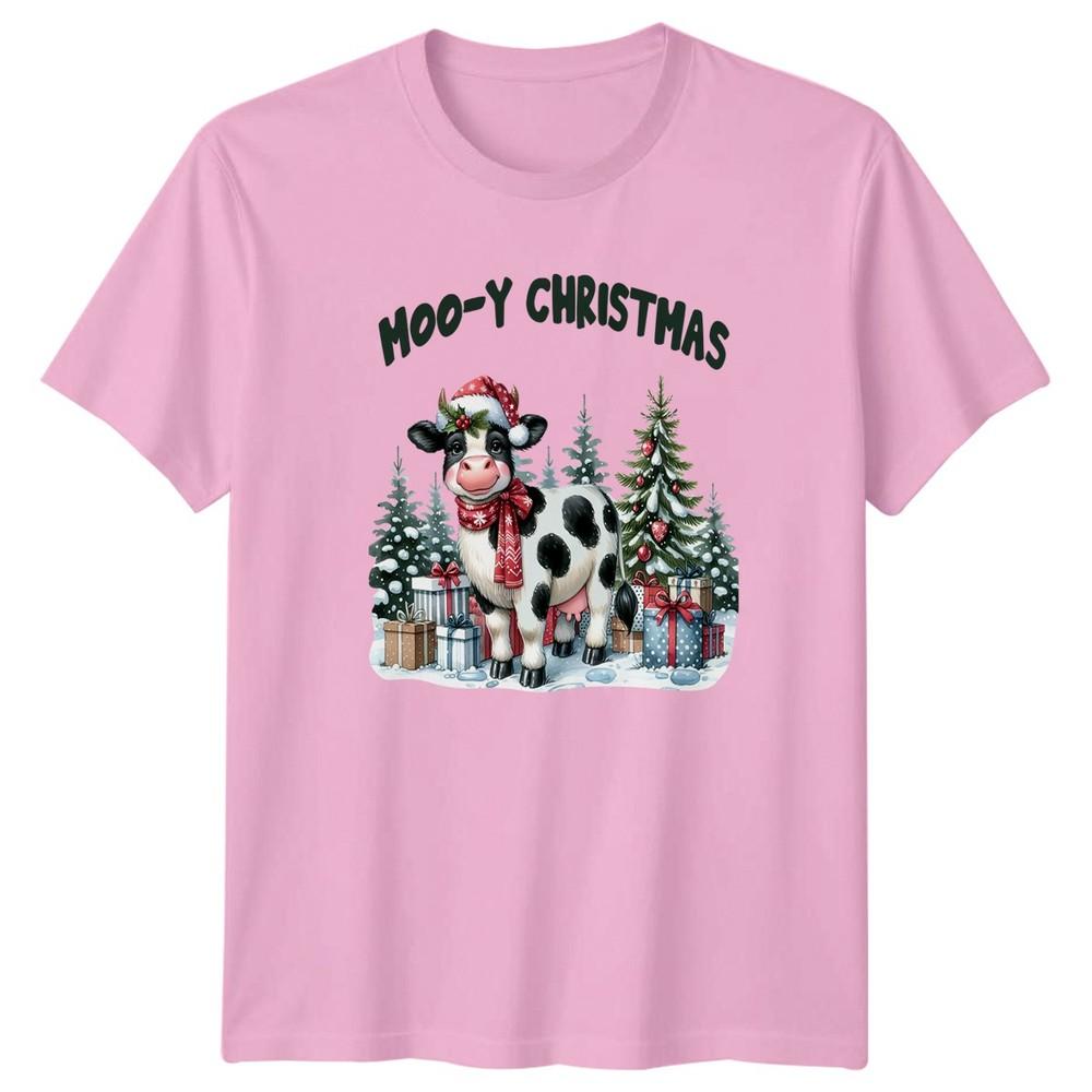 MooY Christmas Cow Holidays Christmas Unisexs Unisexs Graphic Tee Shirt