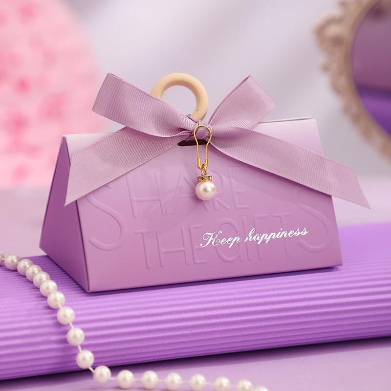 Elegant Purple Wedding Candy Box 2025: New Style Light Luxury for Engagement Party Favors