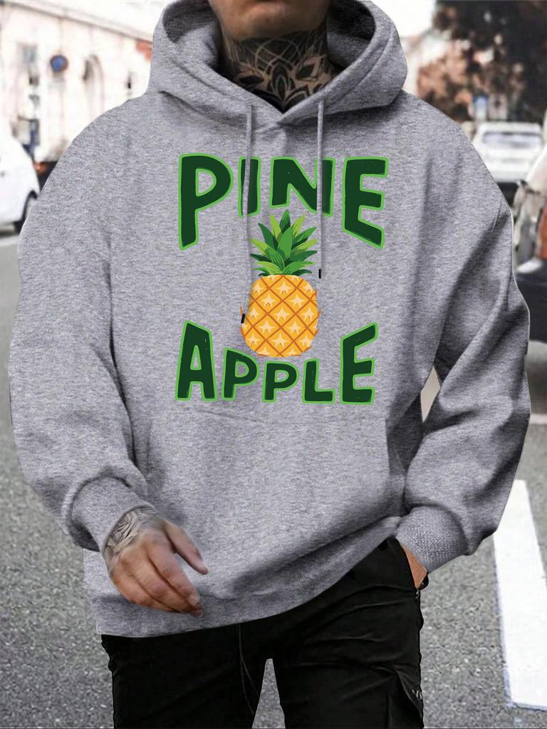 Fresh Pineapple Fruit Printing Men Hoody Fleece Autumn Hoodies Pocket Loose Sportswears Comfortable Multicolor Man Hoodie