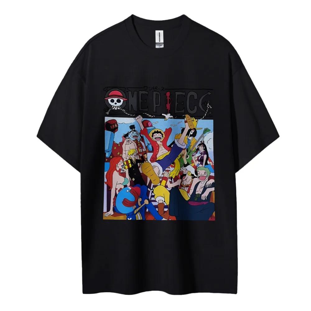 ONE PIECE Cotton Unisex Crewneck Anime TShirt Comfortable Shortsleeved Sports and Casual Mens and Womens Top Popular Tshirt