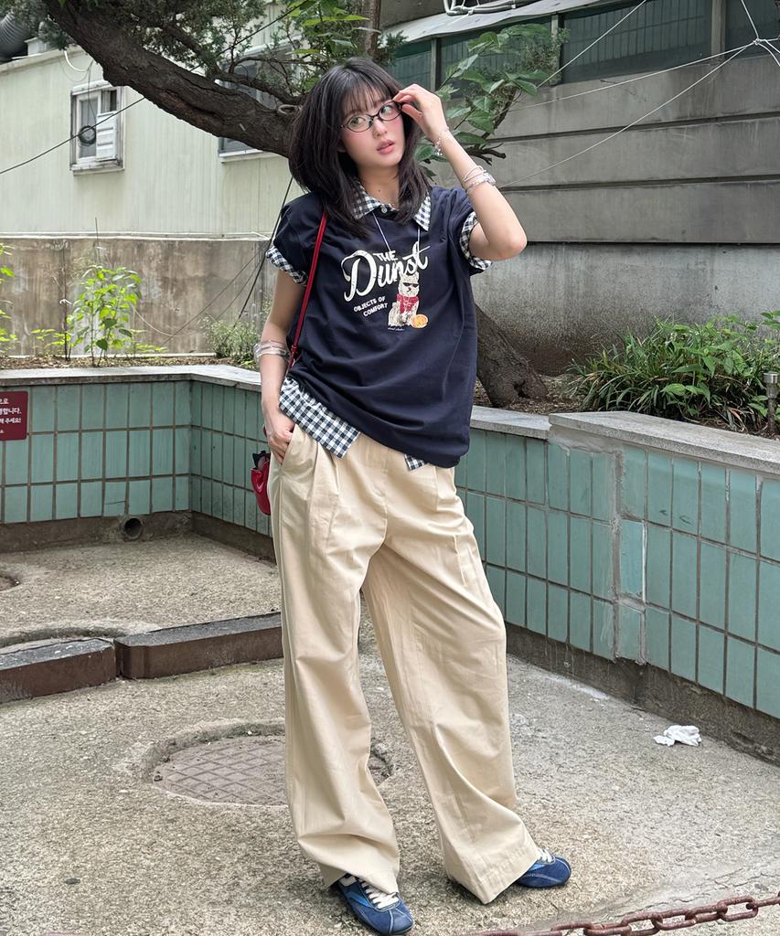 Deonseuteu Summer Double Pleated Chino Slacks_Udpa6B229_Beige
