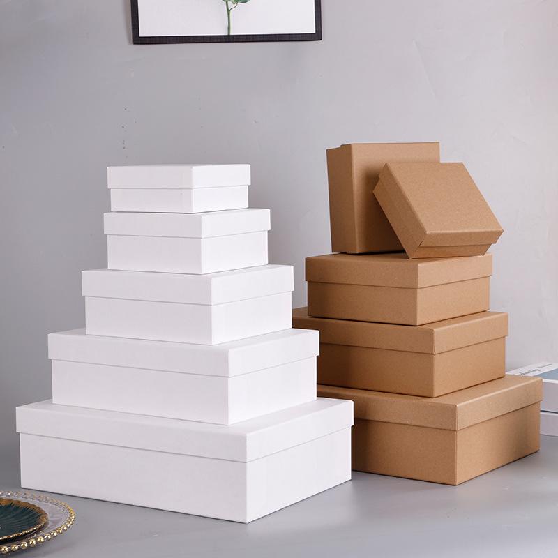 White Gift Box for Clothes, Shoes, and Bags - Top and Bottom Lid Design