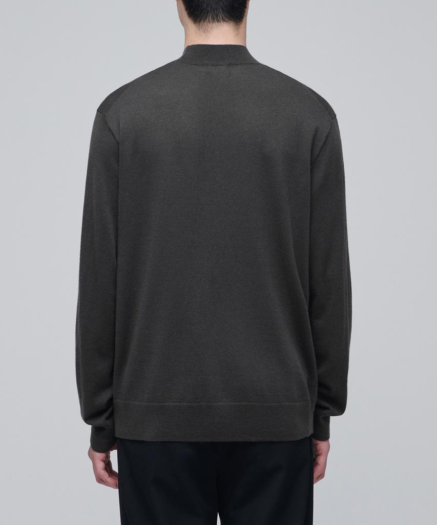 MUSINSA STANDARD Merino Wool Blend High Gauge Mock Neck Knit [Gunmetal]