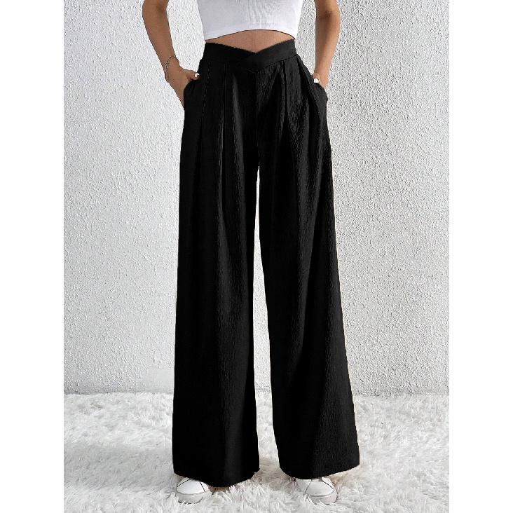 2026 Spring/Summer New Women's Commuting Style Pleated Casual Wide-Leg Loose Trousers
