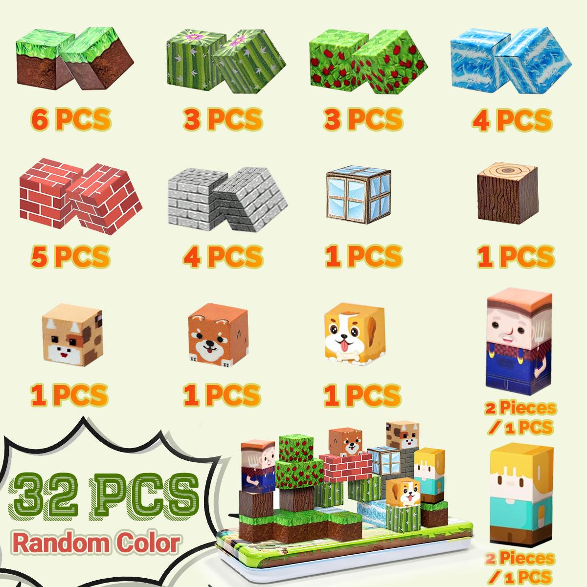 

Magnetic Blocks Travel Magnet Cube Magnetic Building Blocks Toys with Portable Iron Box STEM Educational Magnet Toys for Kids