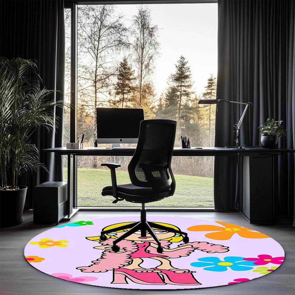 Lizzie McGuire Printed Round Rug Carpet Chair Rug Area Rug Entryway Doormats,for Office Chair Living Room Bedroom Kitchen Room.
