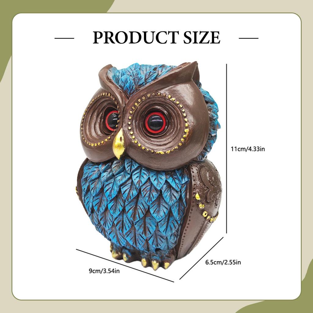 Eulenstatue Kunstwerke Niedliche Vielseitige Tierfigur Harz Eulenornament Tierskulptur für Schlafzimmer Zuhause Hochzeit Büro Schreibtisch