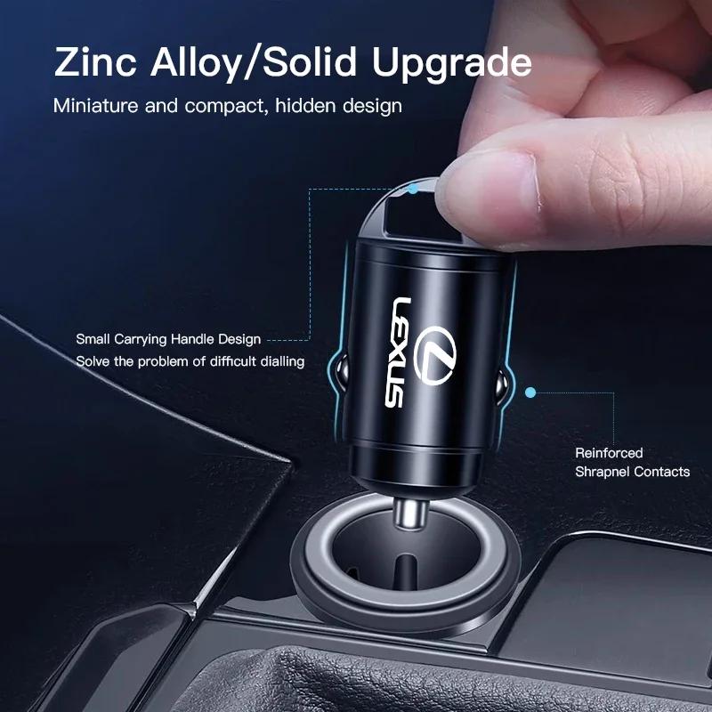 Car Charger USB Type-C Fast Charging Adapter Car Accessories For Lexus ES RX NX LS UX LM LX GX LC RZ IS CT GS RC HS SC TX LBX IS