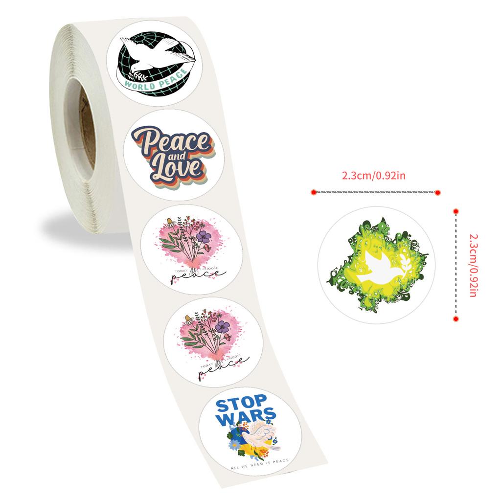 500 Stickers/roll Love and Peace Tape High-value Tape Decorate Birthday Party Phone Case Tape