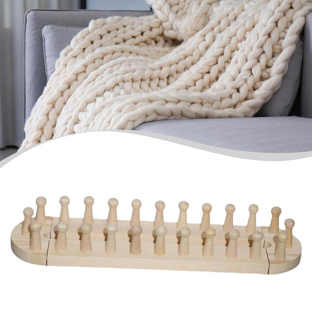 Blanket Loom Adjustable Wood Complete Portable No Needles Craft DIY Set Hand Knitting Loom Yarn Chunky Blanket Loom Frame