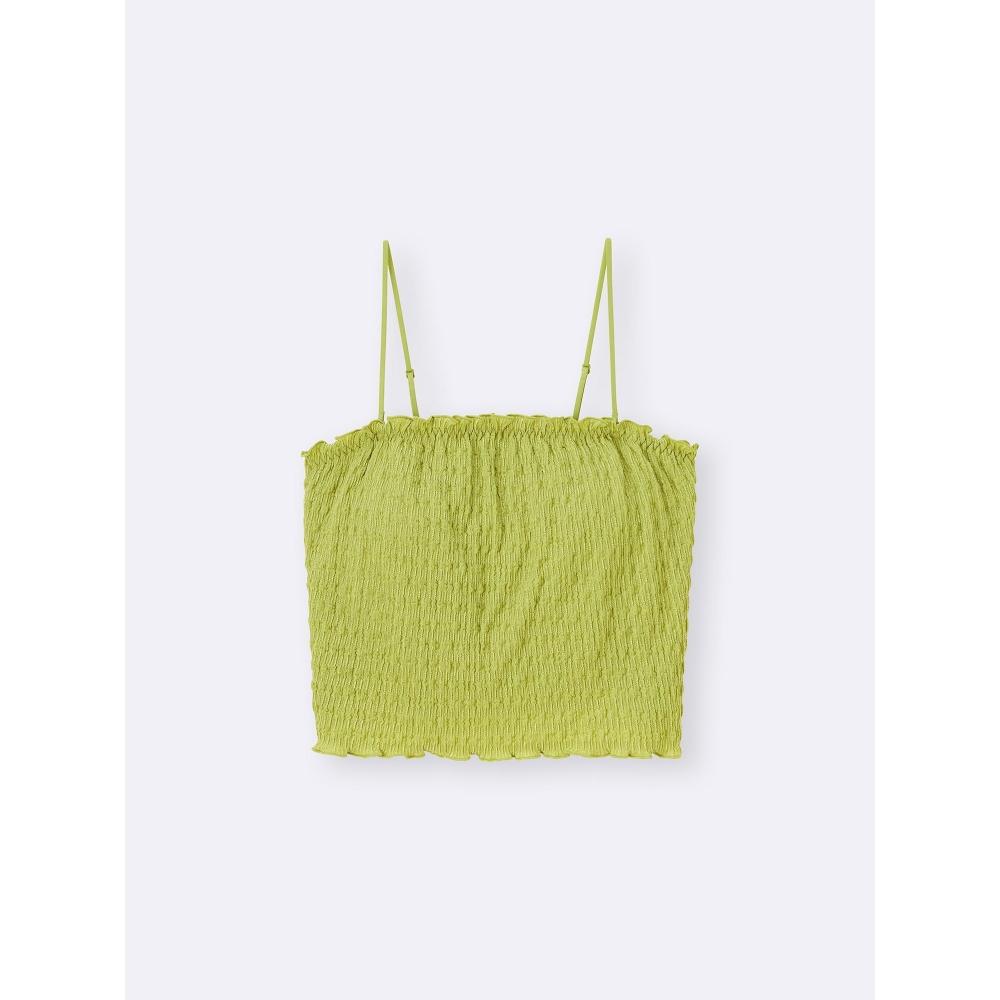 Gu By Uniqlo Brafeel Cropped Shirring Tube Top
