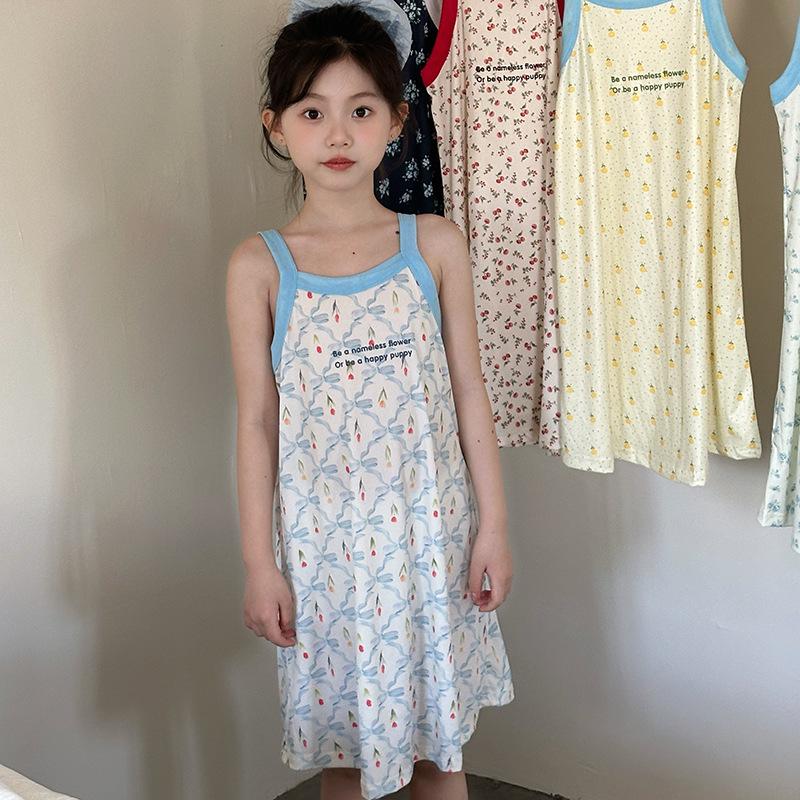 Girls' Cute Summer Sleeveless Nightgown Pajamas
