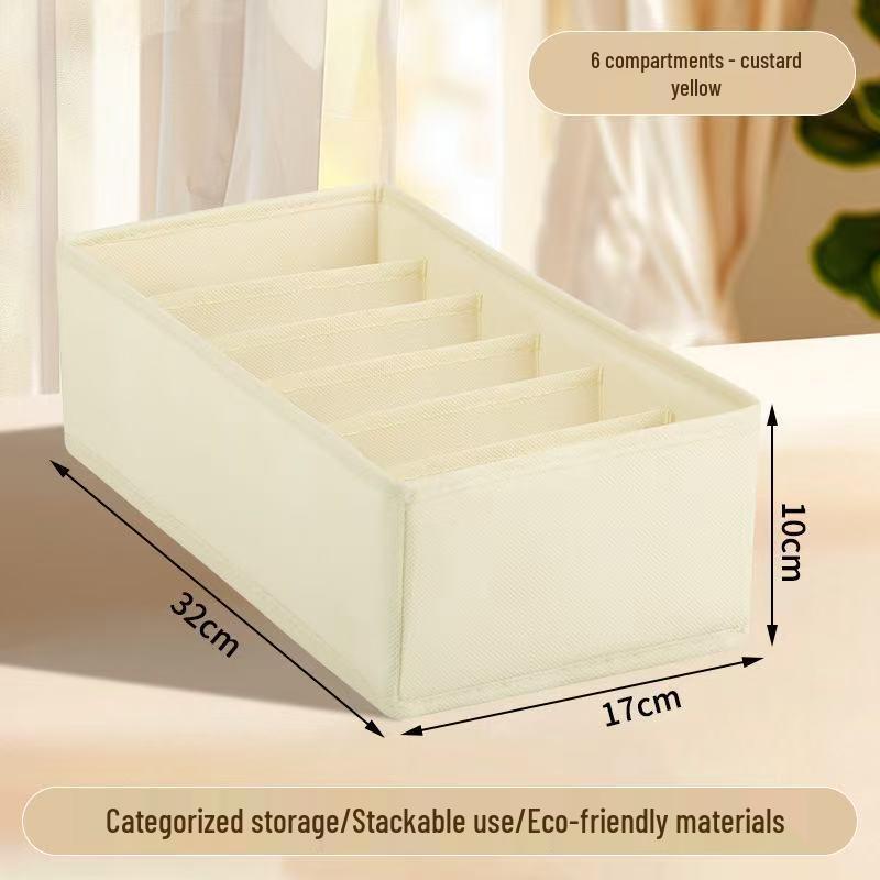 Underwear and Socks Organizer: Home Fabric 4-Piece Lidless Storage Set for Scarves, Socks, and Bras.