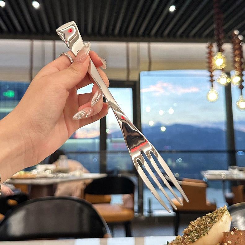 Stainless Steel, Fork, Restaurant Long Handled Fruit Fork, Salad Fork, Home Use, Cake and Dessert Fork, Hotel Main Dining Fork