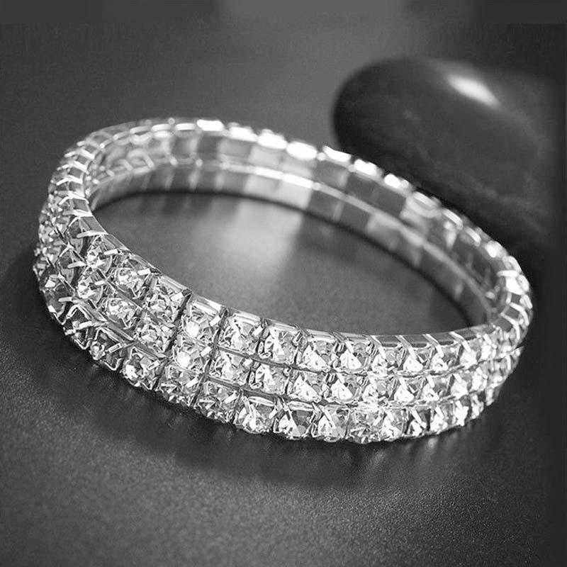 Rhinestones Girls Silver Color Shine Crystal Women Anklet Jewelry Accessories