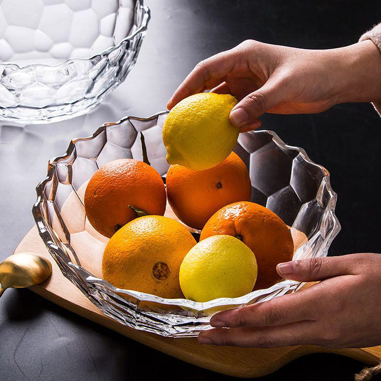 Extra velká křišťálová skleněná mísa na ovoce s vysokou kapacitou