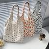 Retro Polka Dot Versatile Casual Tote Large Capacity Shoulder Canvas Bag