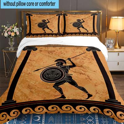 Ancient Greek Warriors 3PCS Bedding set,Ideal for 1pc Duvet Cover And 2pcs Pillowcases Perfect for Fan gift,Ideal for Bedroom, Dormitory