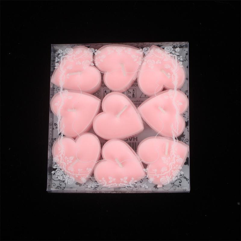 Heart-Shaped Candles for Romantic Proposals - Set of 9 with Love Words and Pictures
