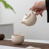Beige Ru Kiln Ceramic Handmade Teapot High-end Household Master Famous Tea Kettle Tea Making Kung Fu Tea Set