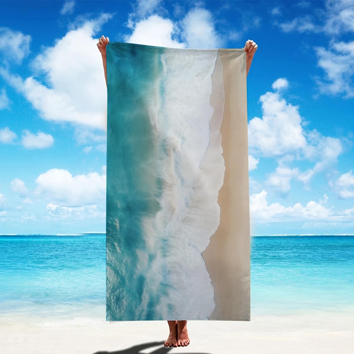 

Swimming Bath Towel Microfiber Mermaid Fish Scale Pattern Thin Absorbent Extra Large Towel for Swimming Camping Yoga Bath Sports W30*H60(CM)
