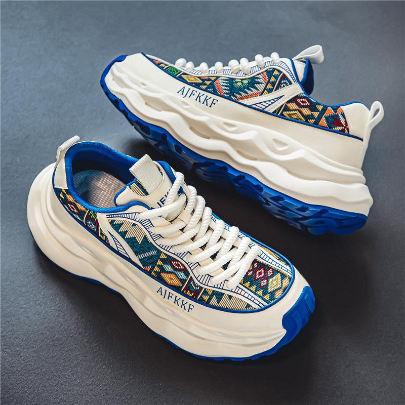 Summer Men'S Shoes Platform Non-Slip Wear-Resistant Breathable Sports Shoes Casual Versatile Trend Fashion